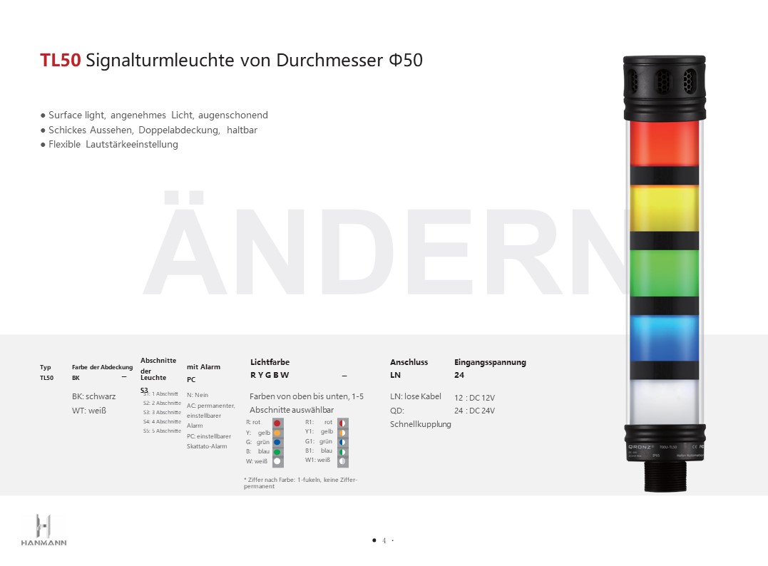 TL50 Signalturmleuchte von Durchmesser Φ50 